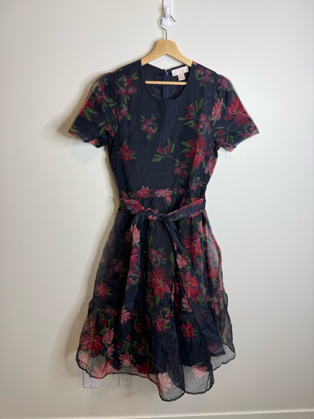 Rachel Parcell Black pink floral Dress size 12